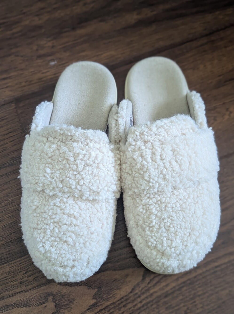 Vionic Gemma Sherpa Mule Slippers Size 10 White